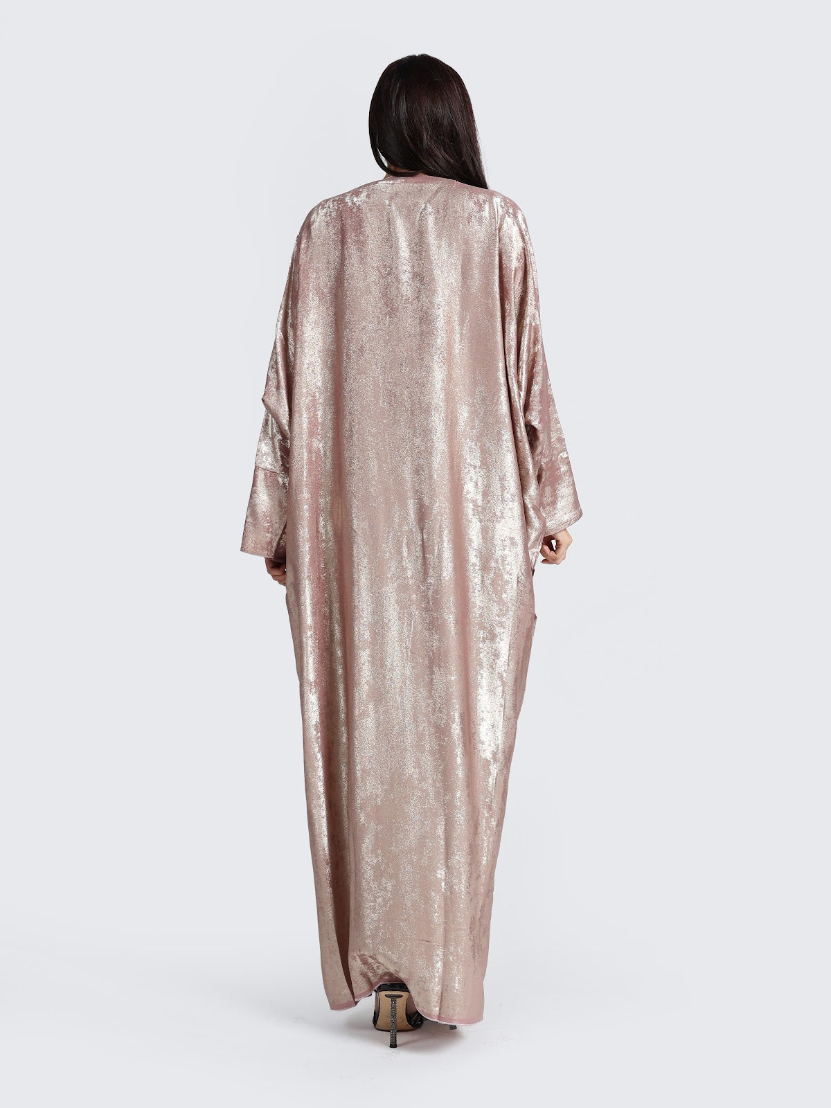 Shimmering Metallic Rose Gold Kaftan Abaya